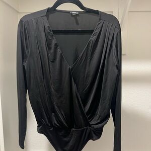 Express Black Wrap Top